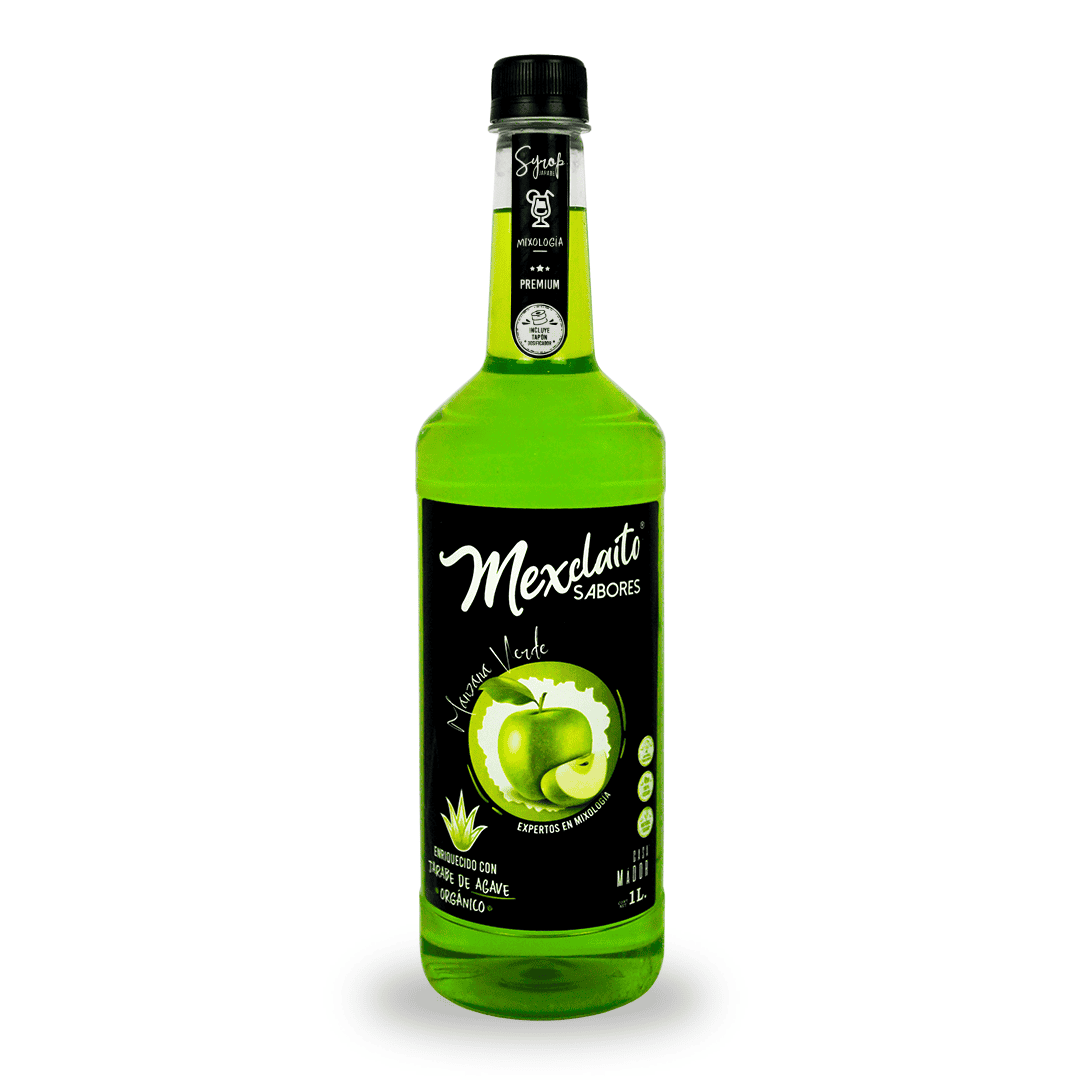 Jarabe endulzante hecho de azúcar sabor manzana verde