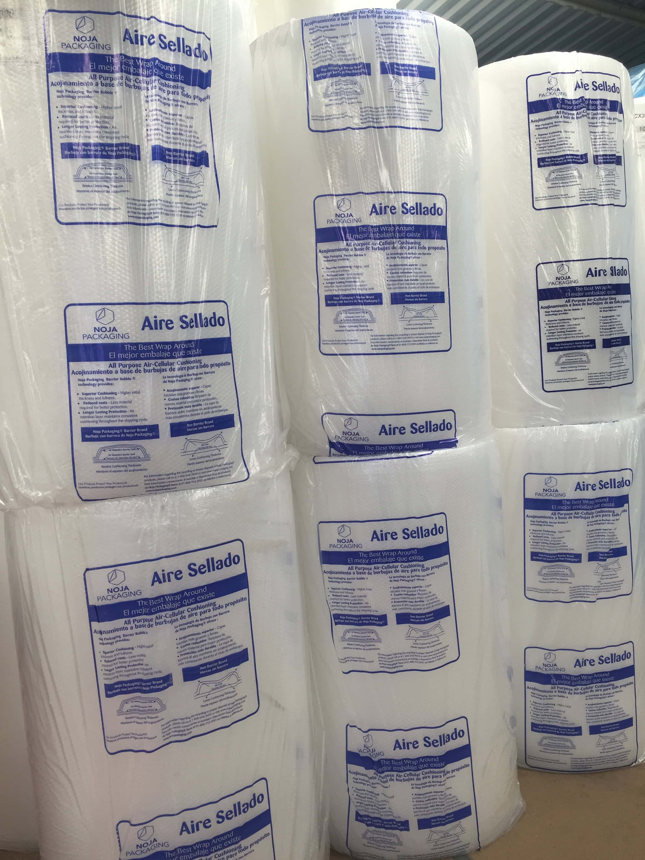 Burbujas de aire sellado en rollo