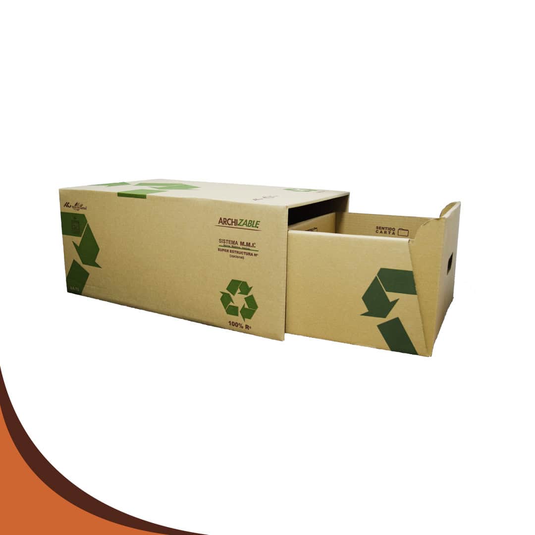Cajas de cartón corrugado reciclable para archivo deslizante 61x36x26