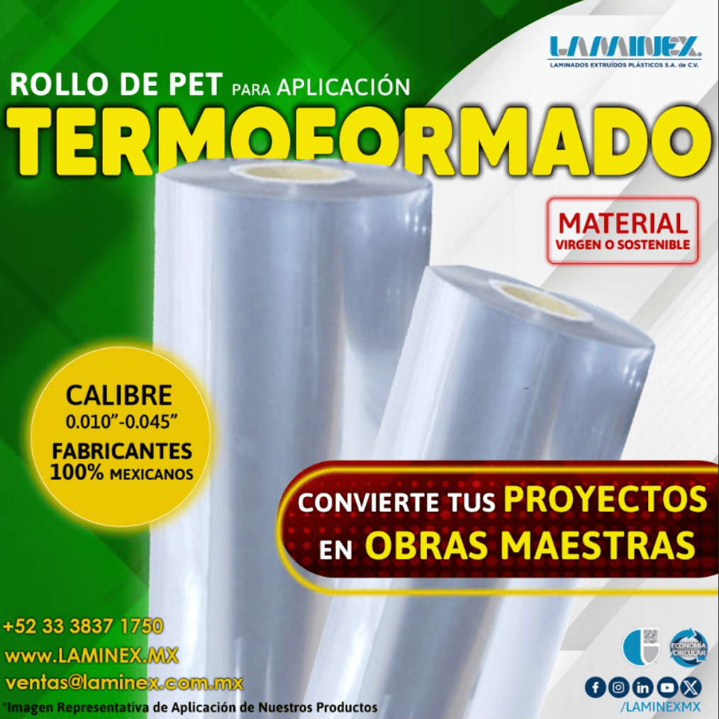 Rollo de PET Termoformado Laminados Extruidos Plasticos
