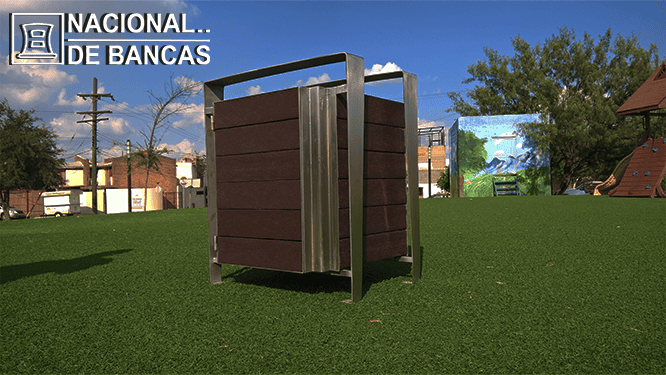 Basurero en acero inoxidable - Nacional de Bancas - 2