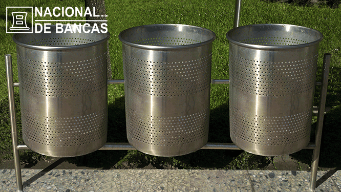 Basureros de acero inoxidables - Nacional de Bancas - 5