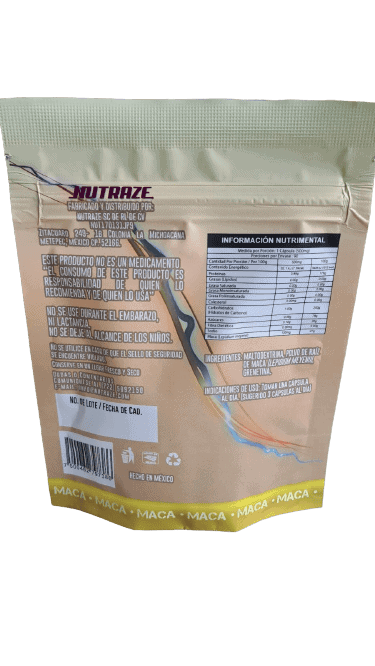 Suplementos alimenticios MACA cápsulas Nutraze 2