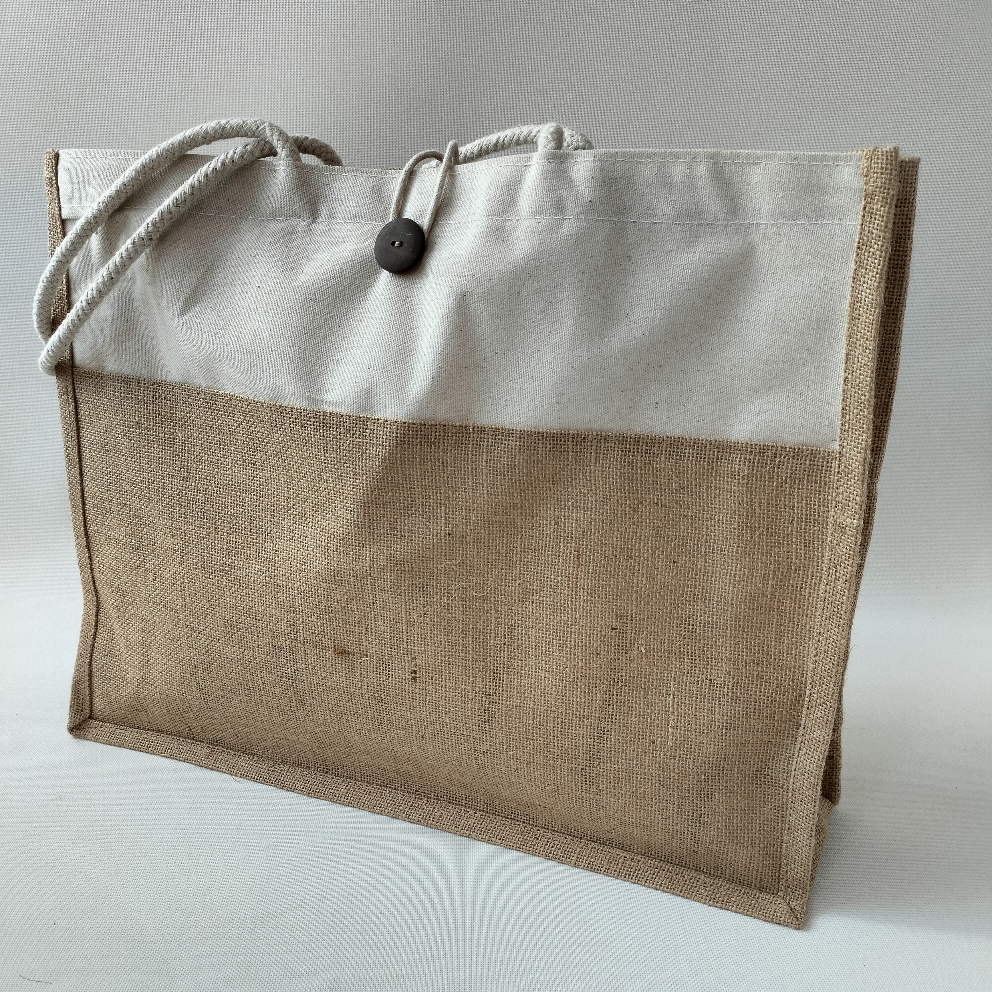 Bolsas de yute botón de coco asa algodón Winter Plus Solimas 1