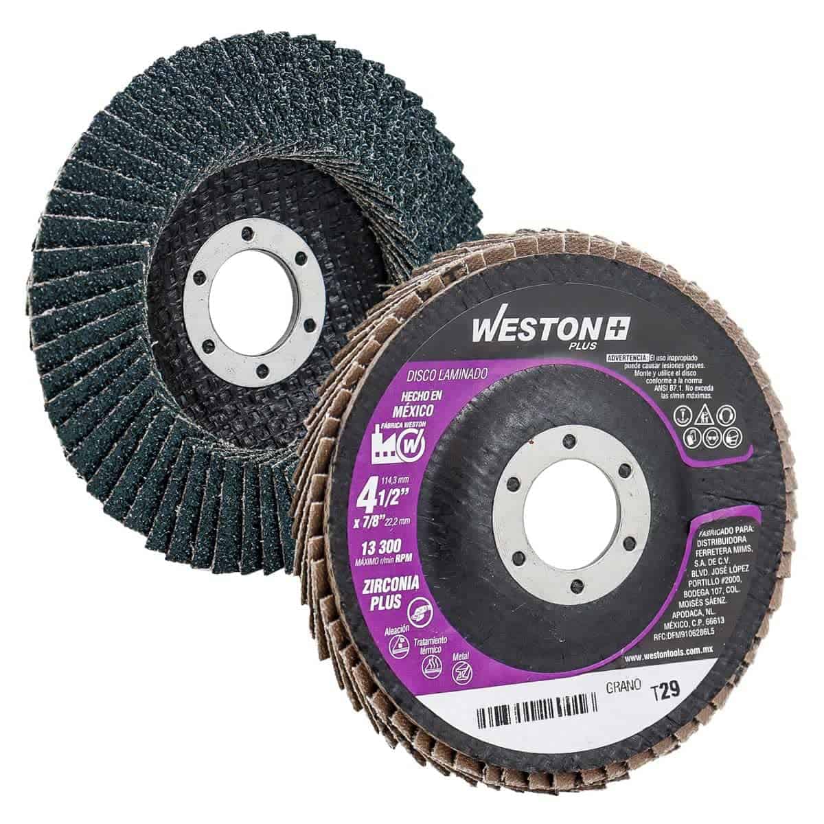 Discos de lija de zirconio Weston Herramientas de Corte y Manuales