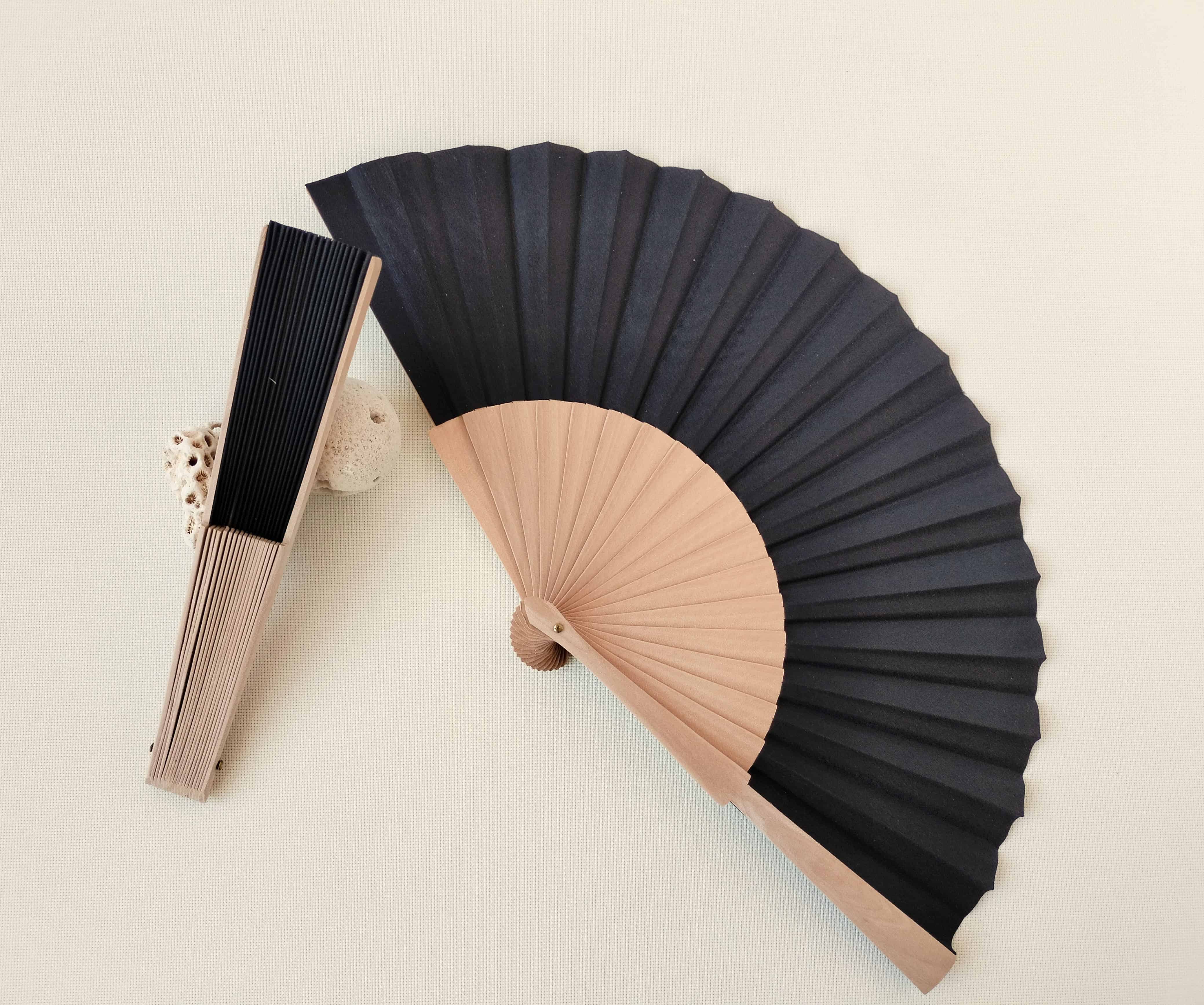 Abanicos de madera y tela personalizable eventos