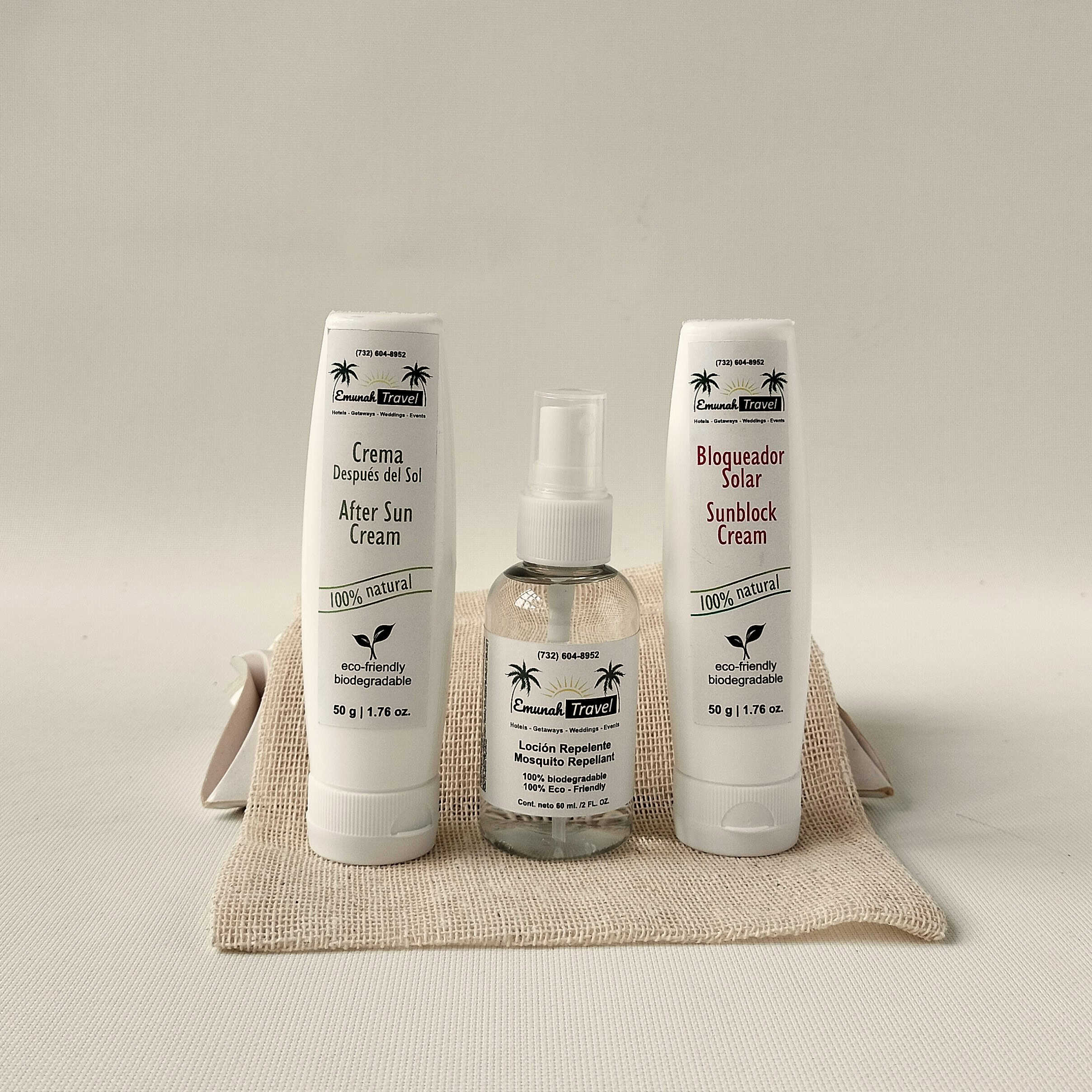 Amenidades hoteleras KIT REPELENTE, BLOQUEADOR Y AFTER SUN