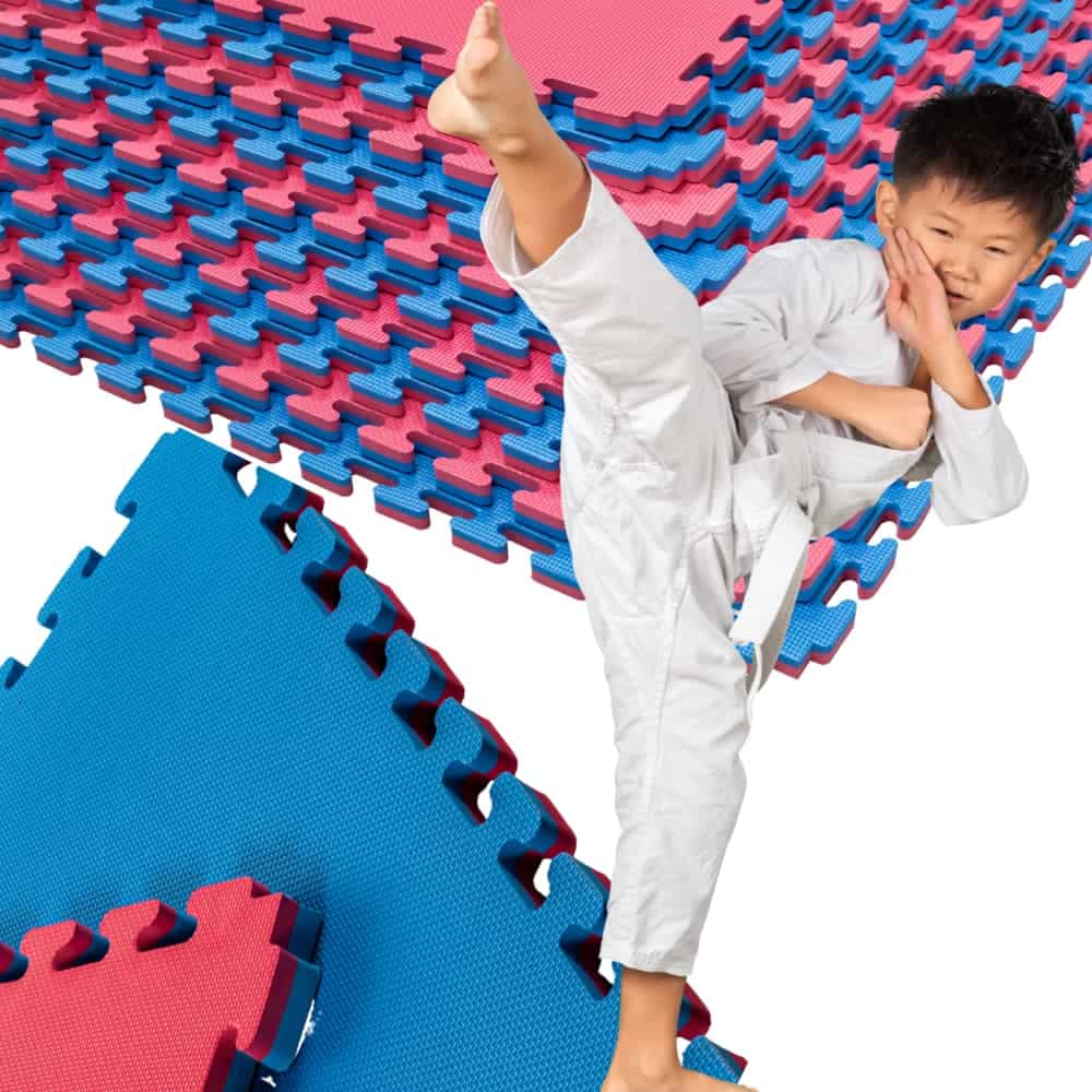 Pisos para artes marciales rojo con azul