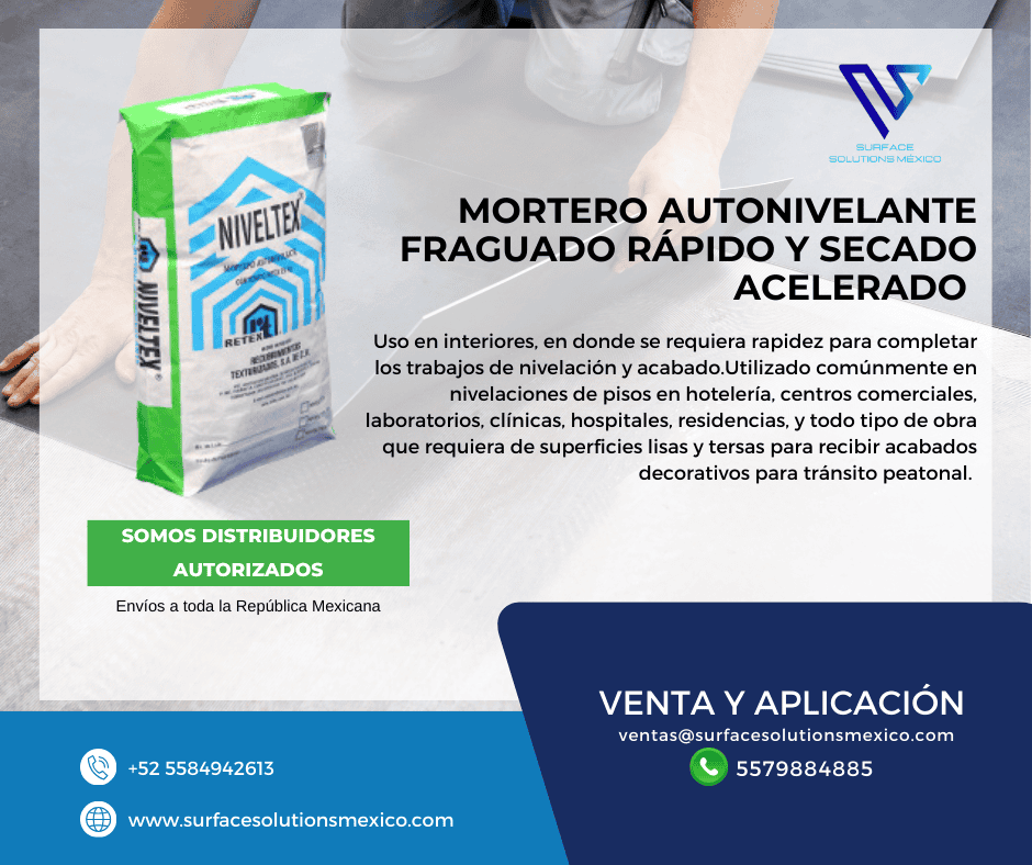 Mortero autonivelante para interiores Surface Solutions Mexico