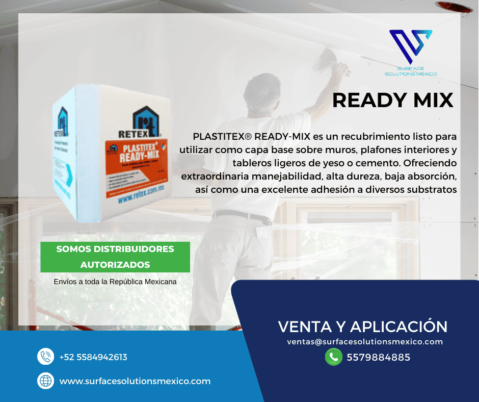 Tablaroca accesorios para instalación Pasta READY MIX Surface Solutions Mexico