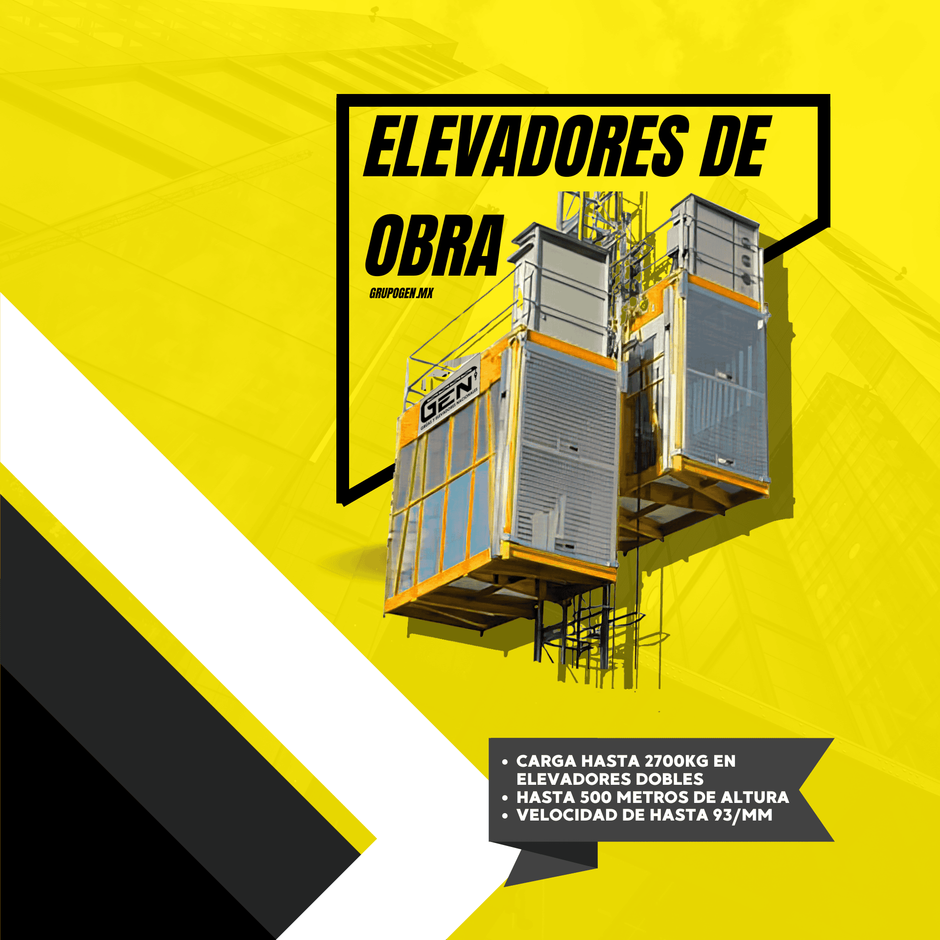 Renta de Elevadores de Obra para construcción