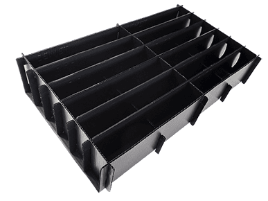 Charolas de plastico termoformado con celdado en polipropileno 3 mm Propicor Industrial