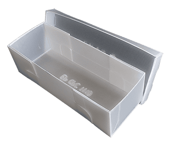 Cajas plasticas con tapa separada 2 mm con código marcado Propicor Industrial