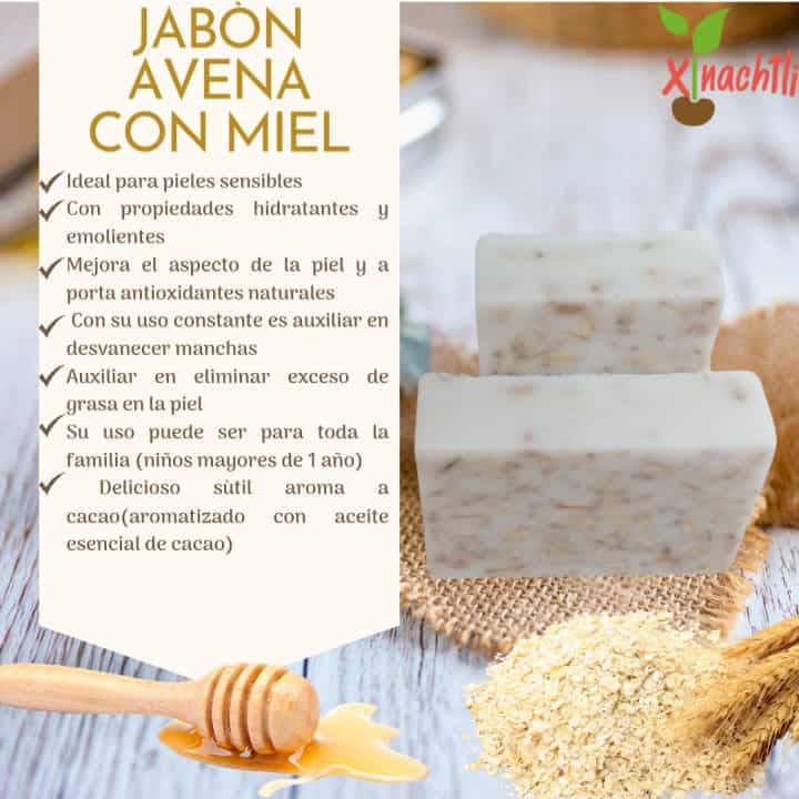 Jabones artesanales avena con miel y vitamina E
