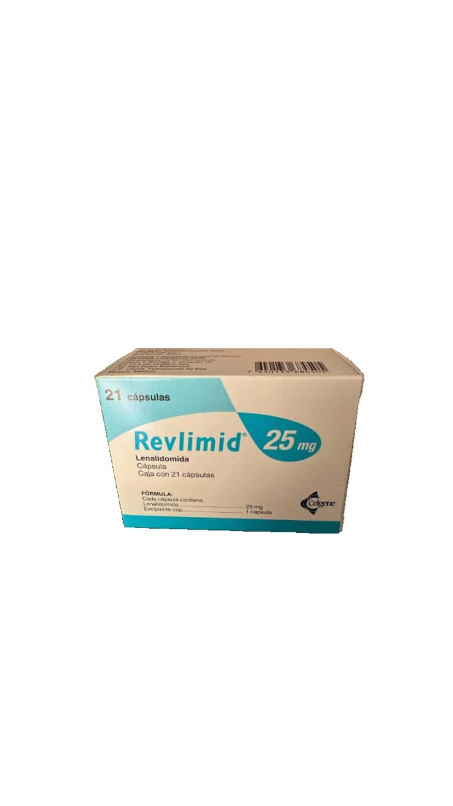 Lenalodimida 25 mg Caja con 21 tabletas para tratamiento de mieloma múltiple