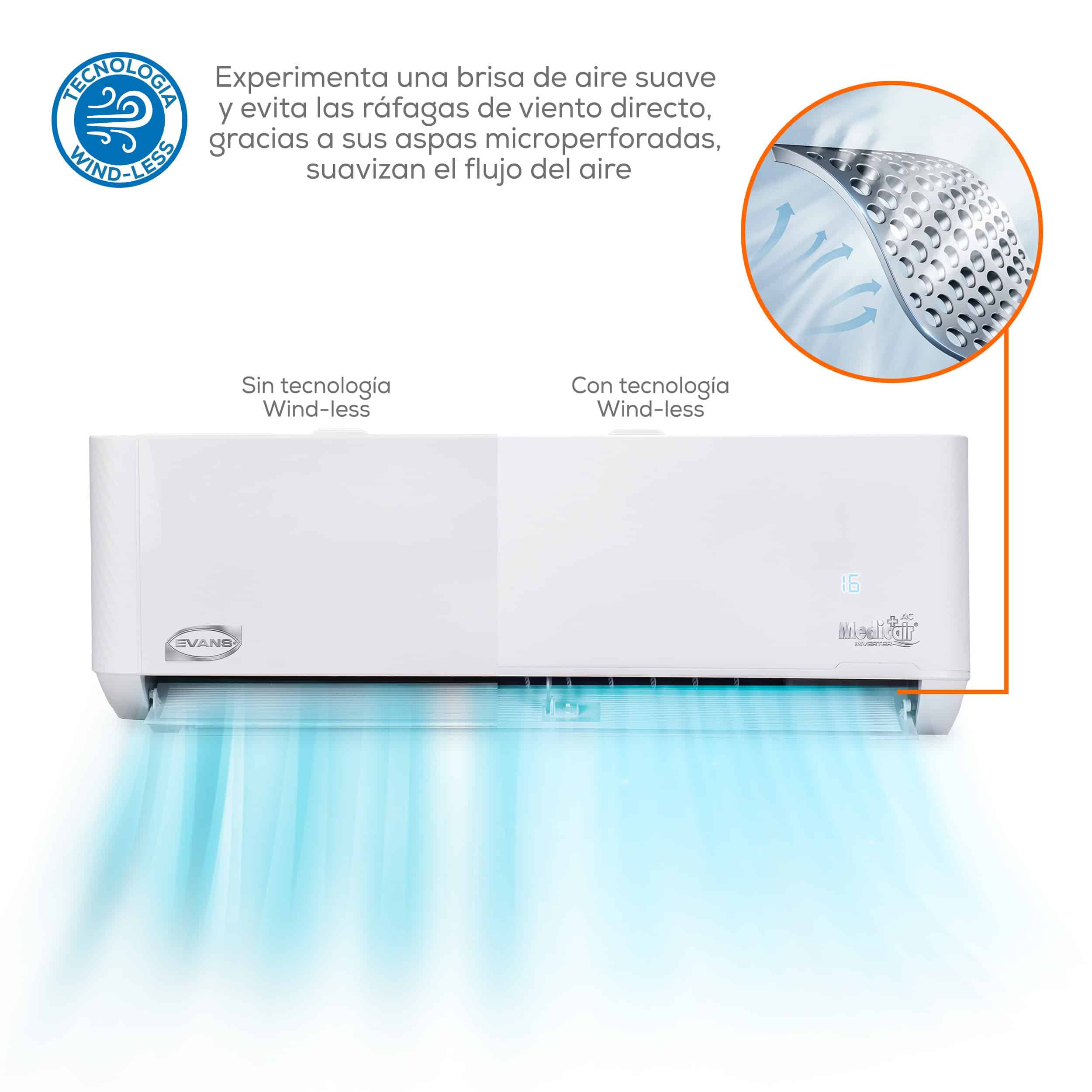 Tecnología Windless para una brisa mas suave