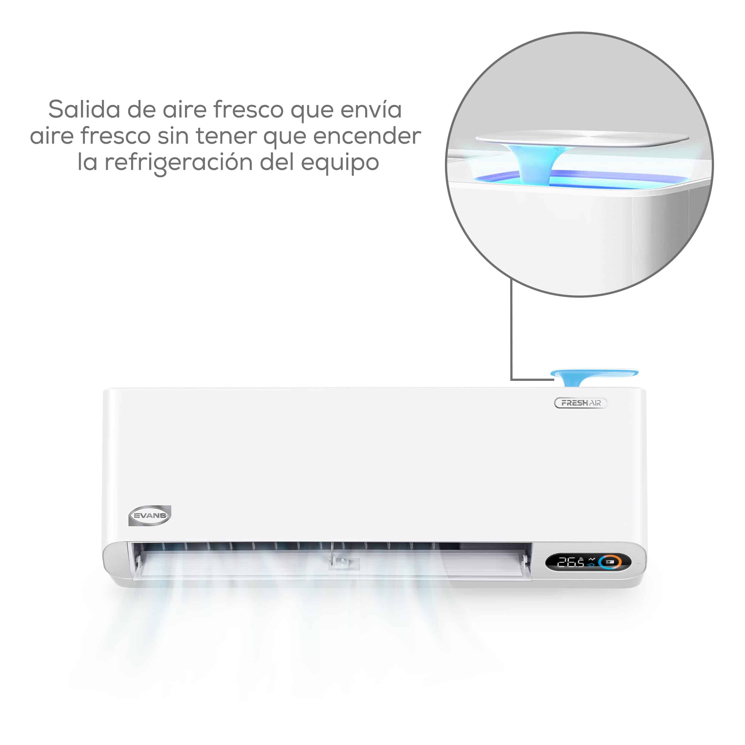 Cuenta con una salida de aire que permite mantener tus espacios frescos sin necesidad de encender la refrigeración del equipo