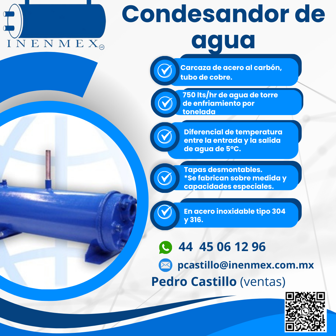 Condensadores de agua de casco y tubo
