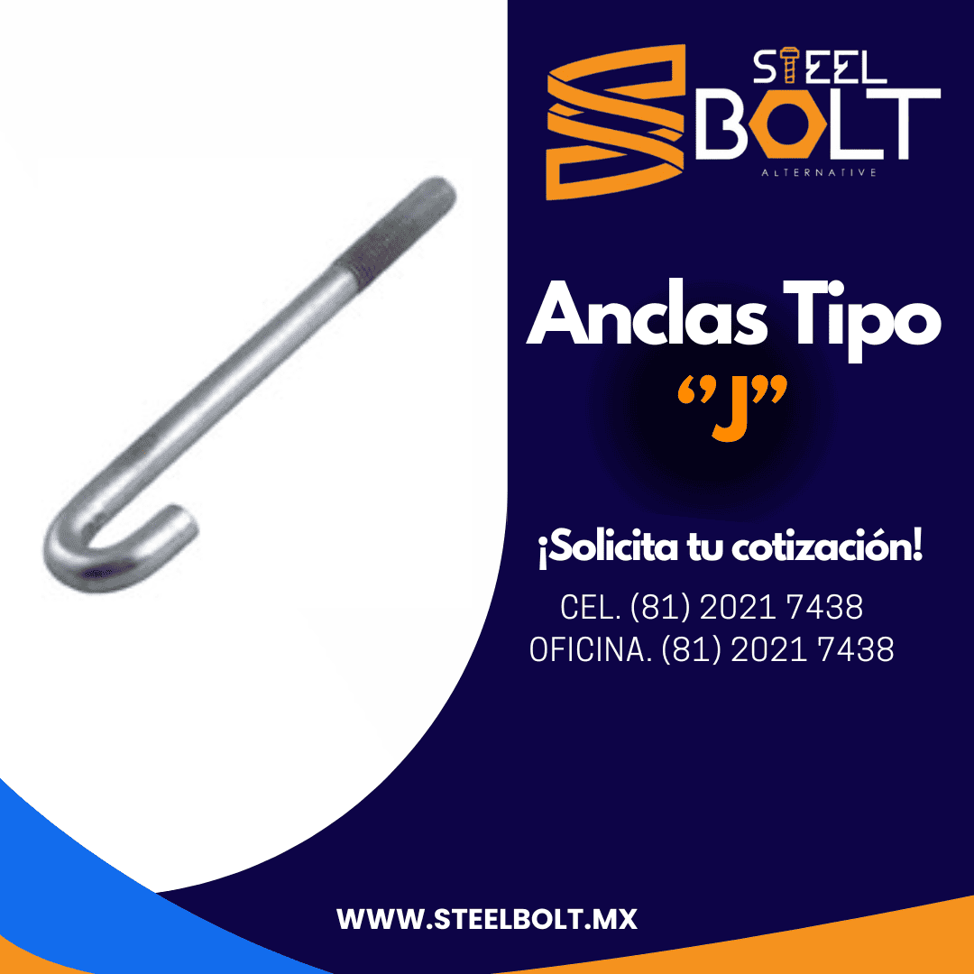 Anclas tipo j galvanizadas Steel Bolt