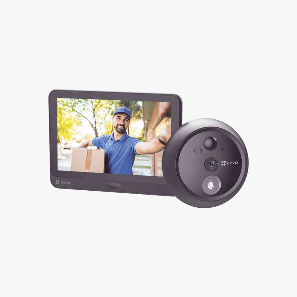 Videoportero Con Mirilla y Pantalla Wi-Fi de Batería Recargable / Para Instalarse en Puerta / Cámara 1080P / Audio de Dos Vías / Uso en Interior
