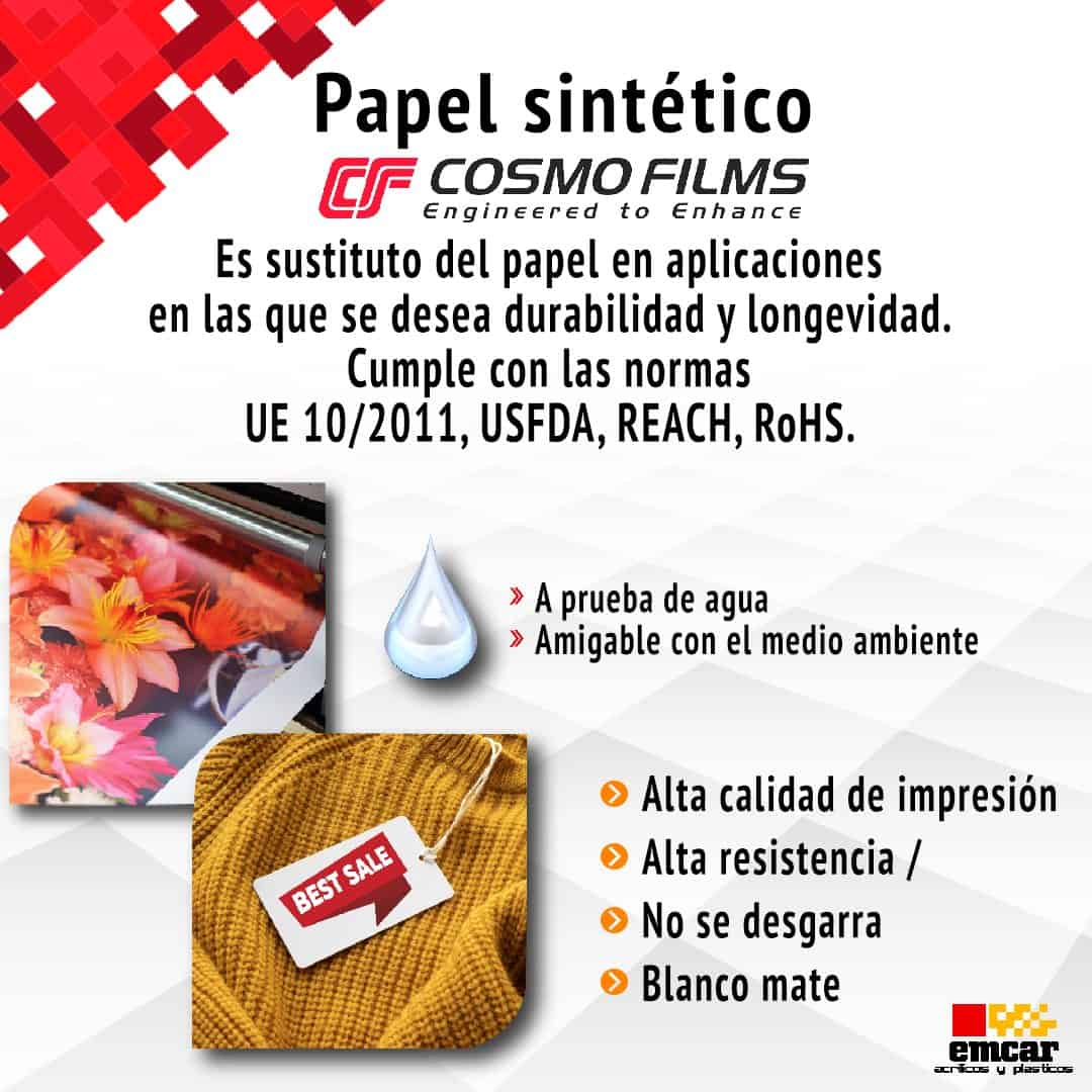 Papel sintetico Cosmos