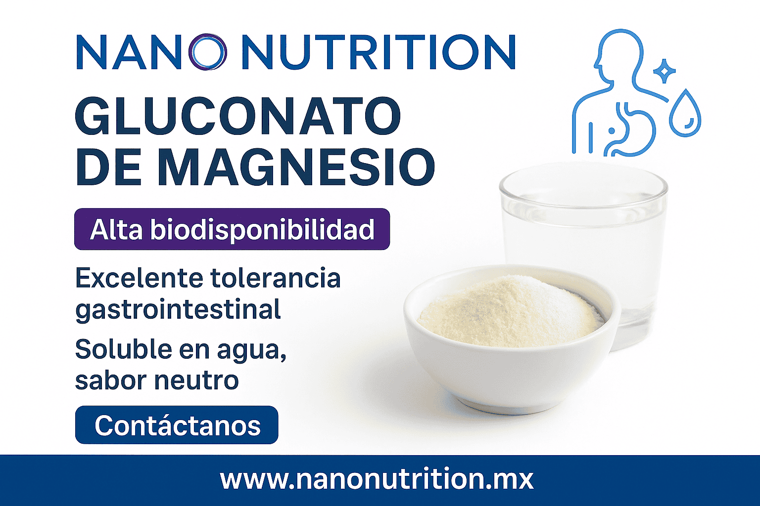 Gluconato_de_magnesio_Distribuidor_Mexico_Saco_Kg_Toneladas_NanoNutrition_Polvo