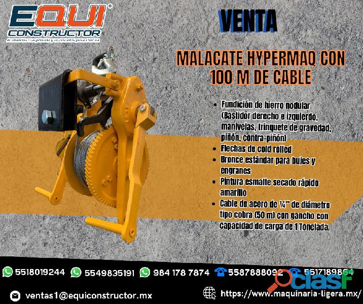 Malacates manuales Hypermaq 100 metros 400 kilos