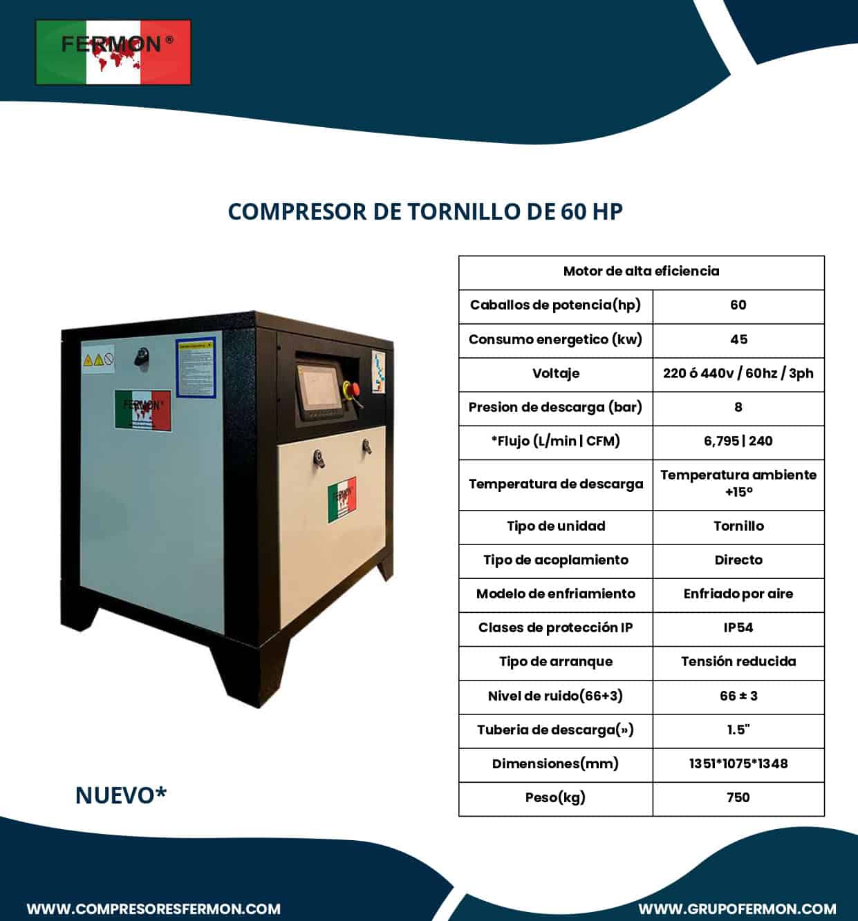 Compresores 60 HP acoplado directo