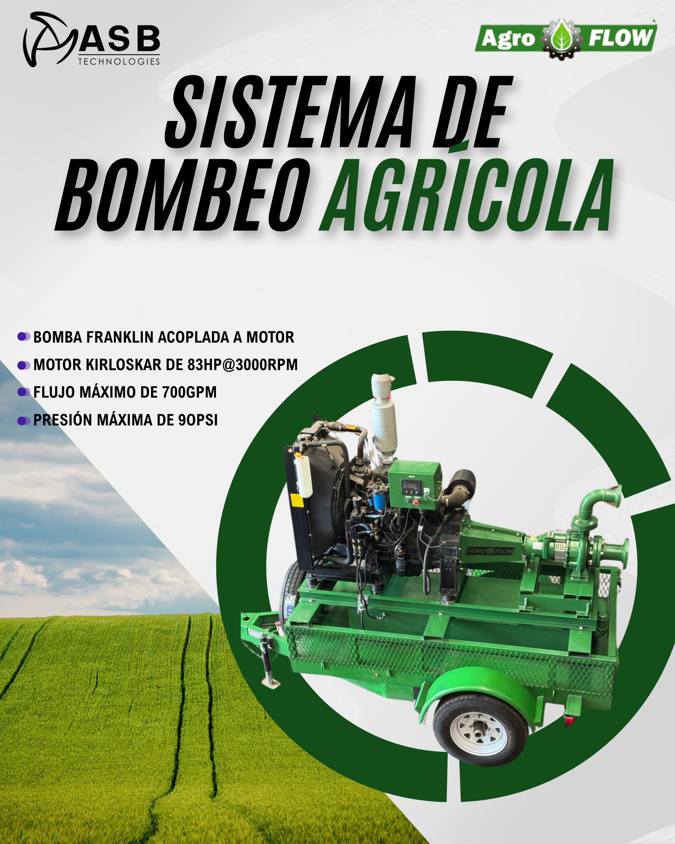 Sistemas de bombeo agricolas para bombeo de aguas residuales