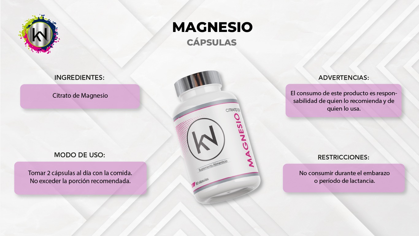 Citrato de magnesio Apoyo al Sistema Nervioso, Relajación Muscular, Regulación del Sueño