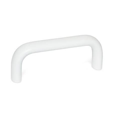 Manija en U para gabinete de aluminio, con orificios roscados, antimicrobiano - Blanco, RAL 9016, antimicrobiano