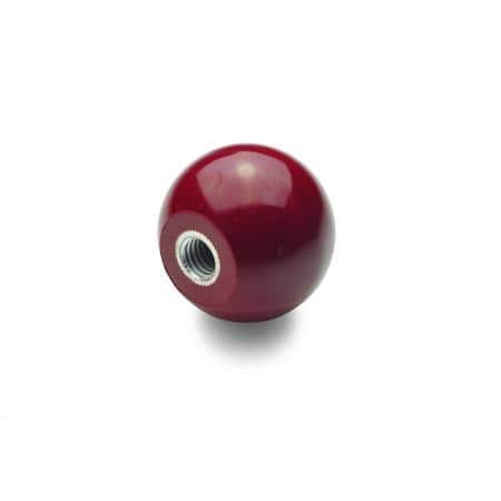Perillas de bola Plástico, rojo, tipo agujero roscado o inserto roscado.