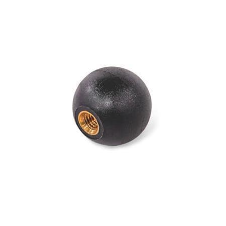 Perillas de bola Plástico, con inserto roscado.