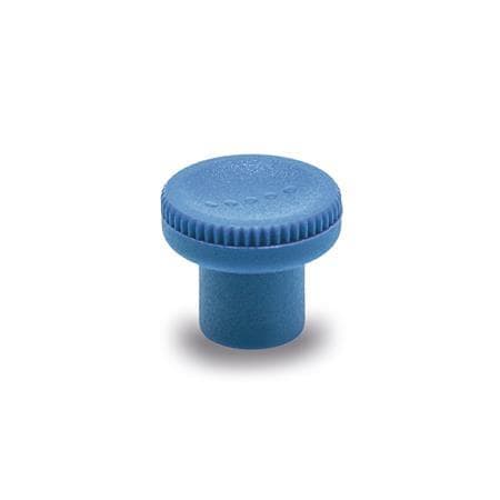 Perillas moleteadas Plástico que cumple con la FDA, detectable, con inserto roscado acero inoxidable, Ergostyle®.