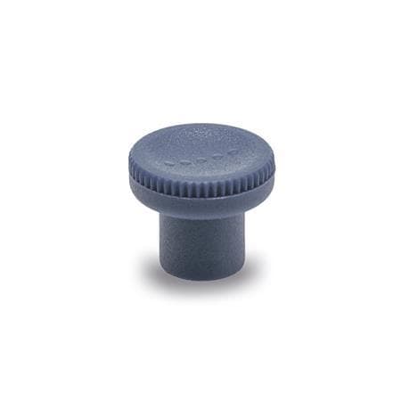 Perillas moleteadas Plástico que cumple con la FDA, detectable, con inserto roscado acero inoxidable, Ergostyle®.