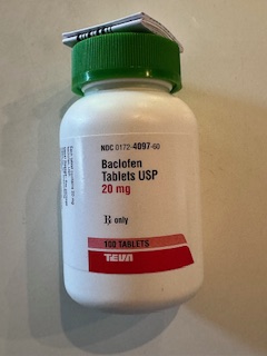 Baclofeno 20mg Frasco con 100 Tabletas TEVA 