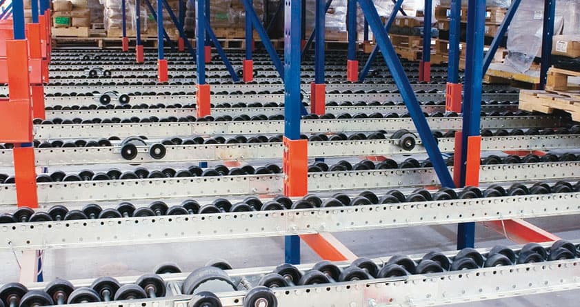 Rack Dinámico para mercancía de rotación continua PE–PS