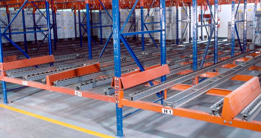 Rack Dinámico para mercancía de rotación continua PE–PS