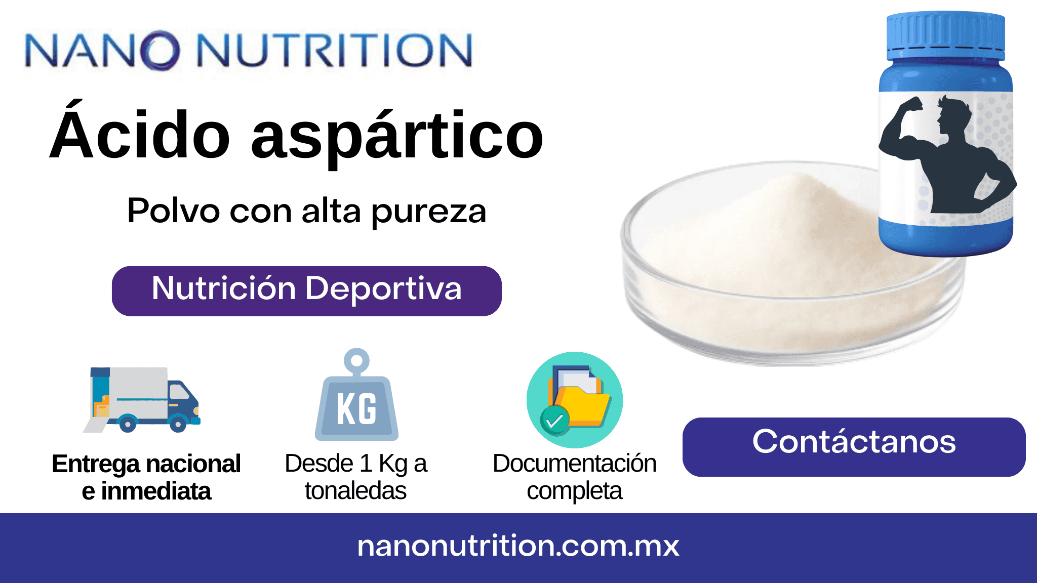 Acido aspartico en polvo para alimentos