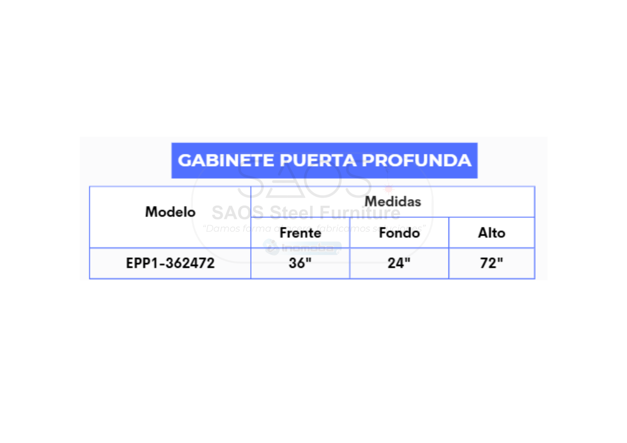 Puerta Profunda EPP1-362472 Medidas