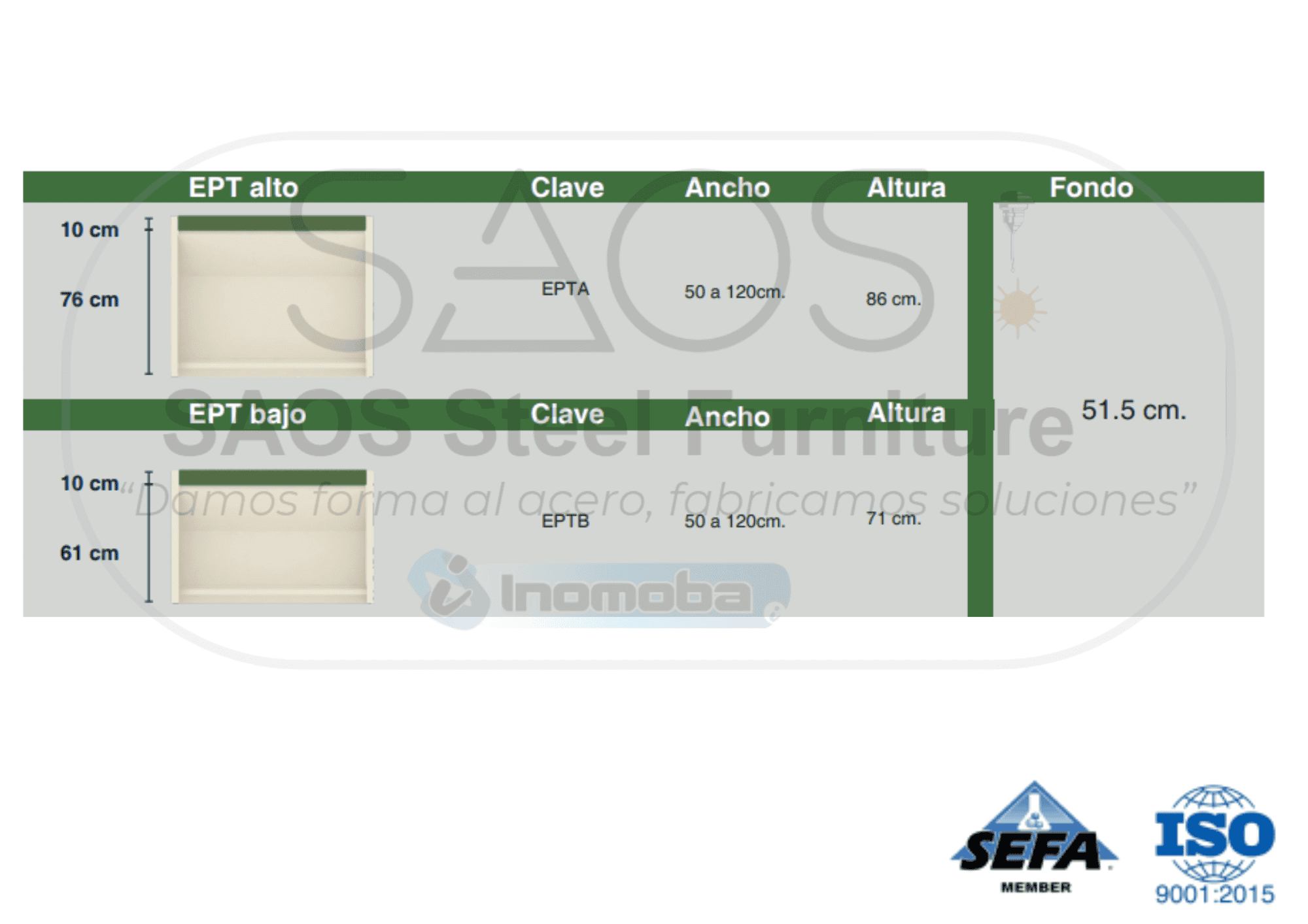 Espacios de trabajo alto y bajo con portateclado EPT Alpha Classic Variantes