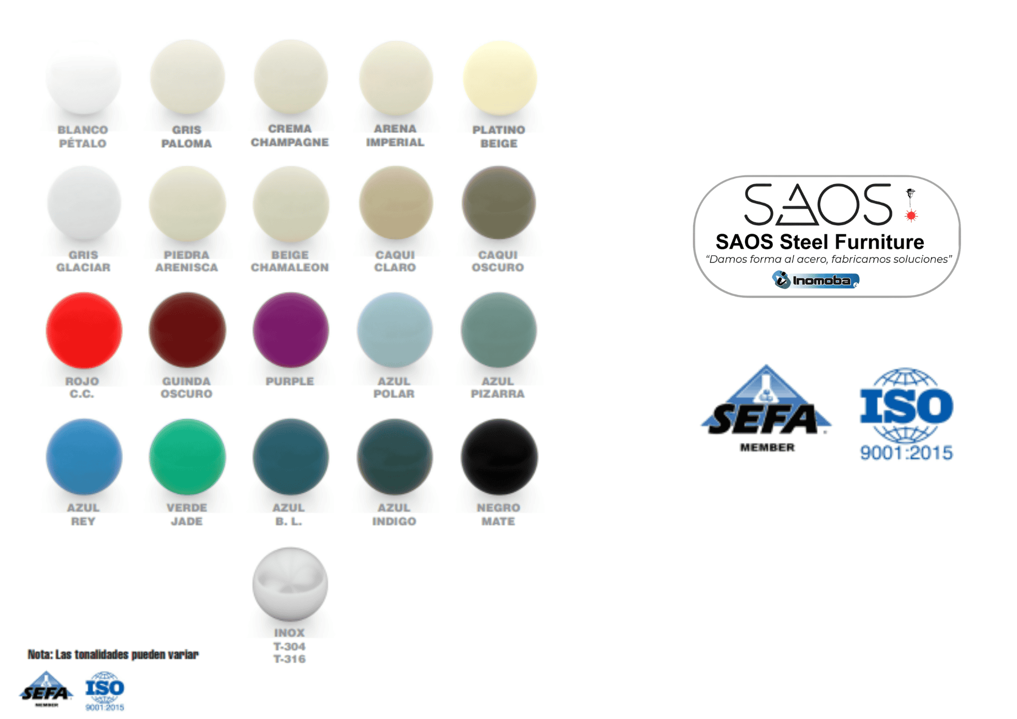 Gama de colores Alpha Tech