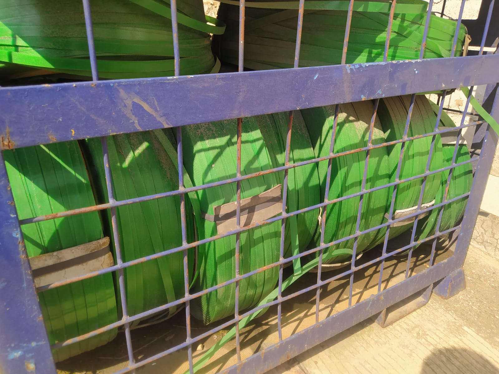 Fleje verde de poliester verde uso rudo