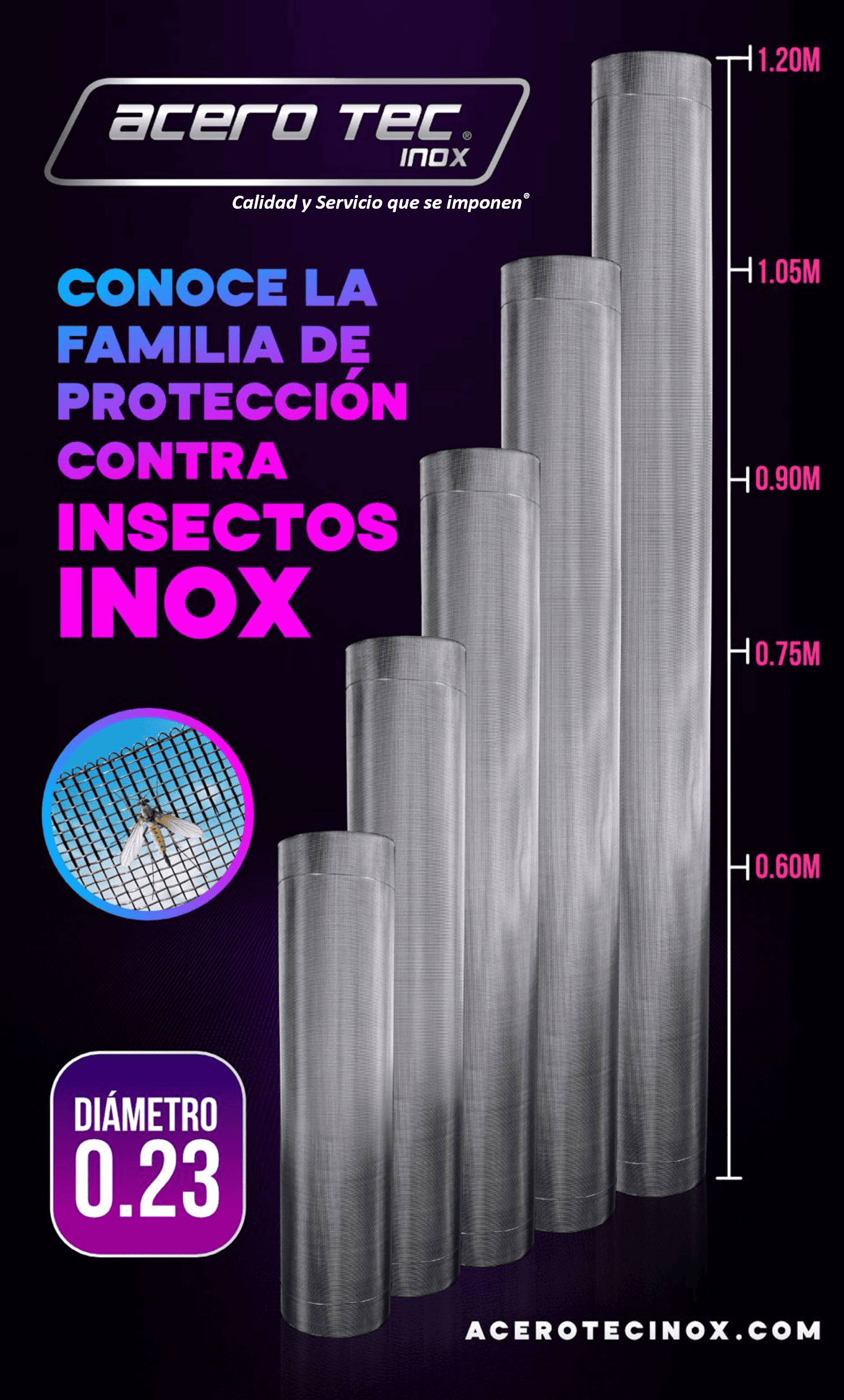 Familia de Protección contra Insectos Inoxidable Acero Tec