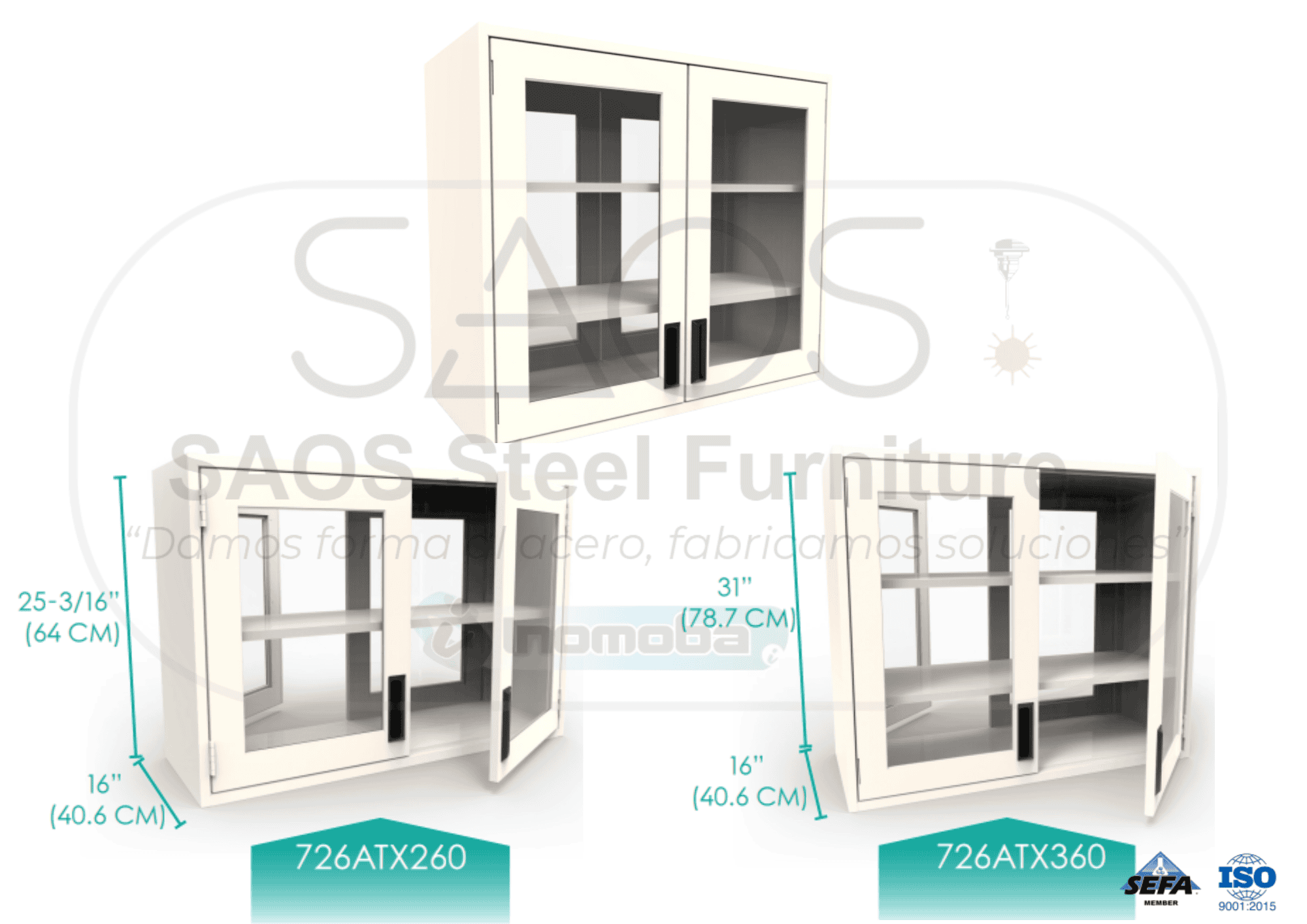 Estantes de laboratorio Vitrina de Repisa Puertas Cristal Enmarcado 726AT Alpha Tech