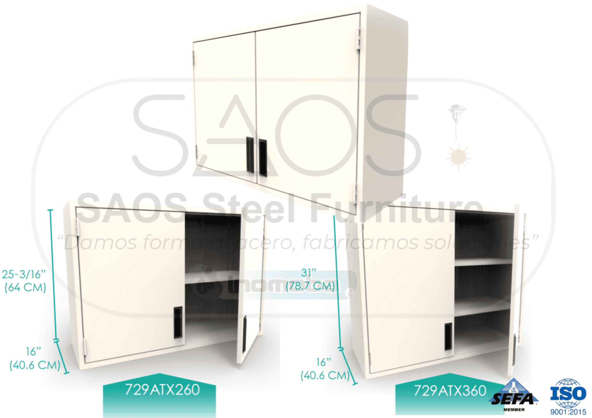 Estantes de laboratorio Vitrina de Repisas Puertas Sólidas 729AT Alpha Tech