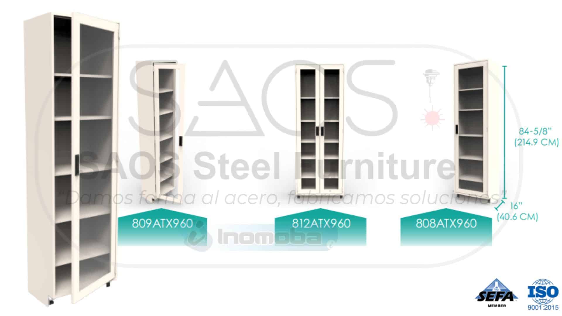 Estantes de laboratorio Vitrina Alta Puerta Cristal Enmarcado 80AT Alpha Tech