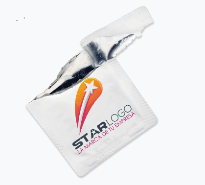 Toallitas humedas y sachets personalizados para ferias y exposiciones