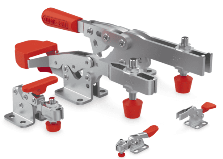 Los clamps horizontales diseñados para una amplia gama de aplicaciones industriales. Ofrecen capacidades de sujeción desde 270 N hasta 5780 N, disponibles en diversas series para cumplir con diferentes requisitos de carga y ajuste.