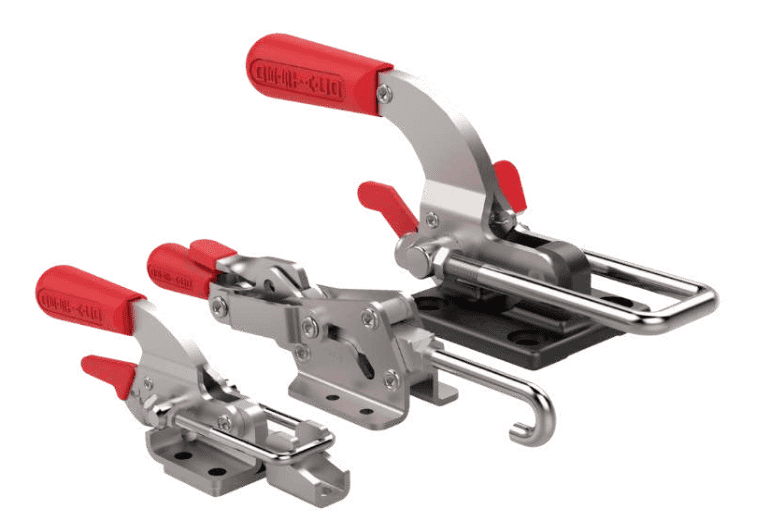 Los clamps de gancho están diseñados para ofrecer sujeción segura y eficaz. Disponibles en varias series, desde la 3031 con capacidad de 9000 N hasta la 385 que soporta hasta 33,300 N, estos clamps cubren una amplia gama de necesidades de sujeción para diferentes aplicaciones industriales.